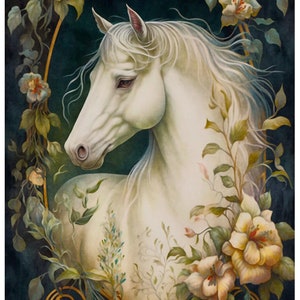 Carta di riso decorativa per decoupage, cavallo gotico, stampa artistica, scrapbooking, creazione di biglietti, decorazioni fai da te per mobili.