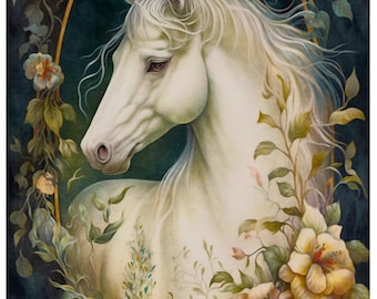Decorative Rice Paper for Decoupage, Gothic Horse, Art Print, Scrapbooking, Card Making, Furniture DIY Decor