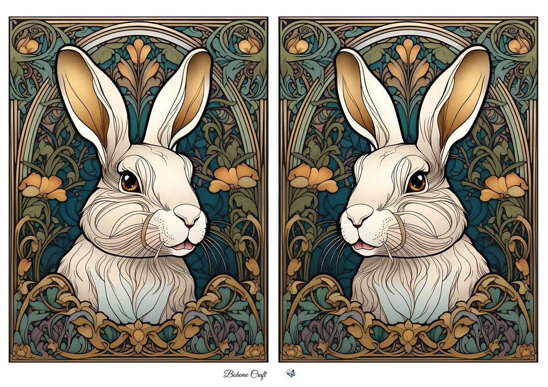 Gothic Rabbit Rice Paper: Decoupage Scrapbooking Ephemera - Etsy