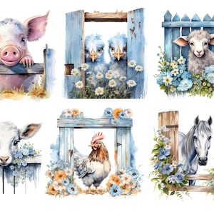 Rijstpapier boerderijdieren voor decoupage, kaarten maken, decoratief moerbeipapier, scrapbooking, rommeldagboek, 1 A4-vel