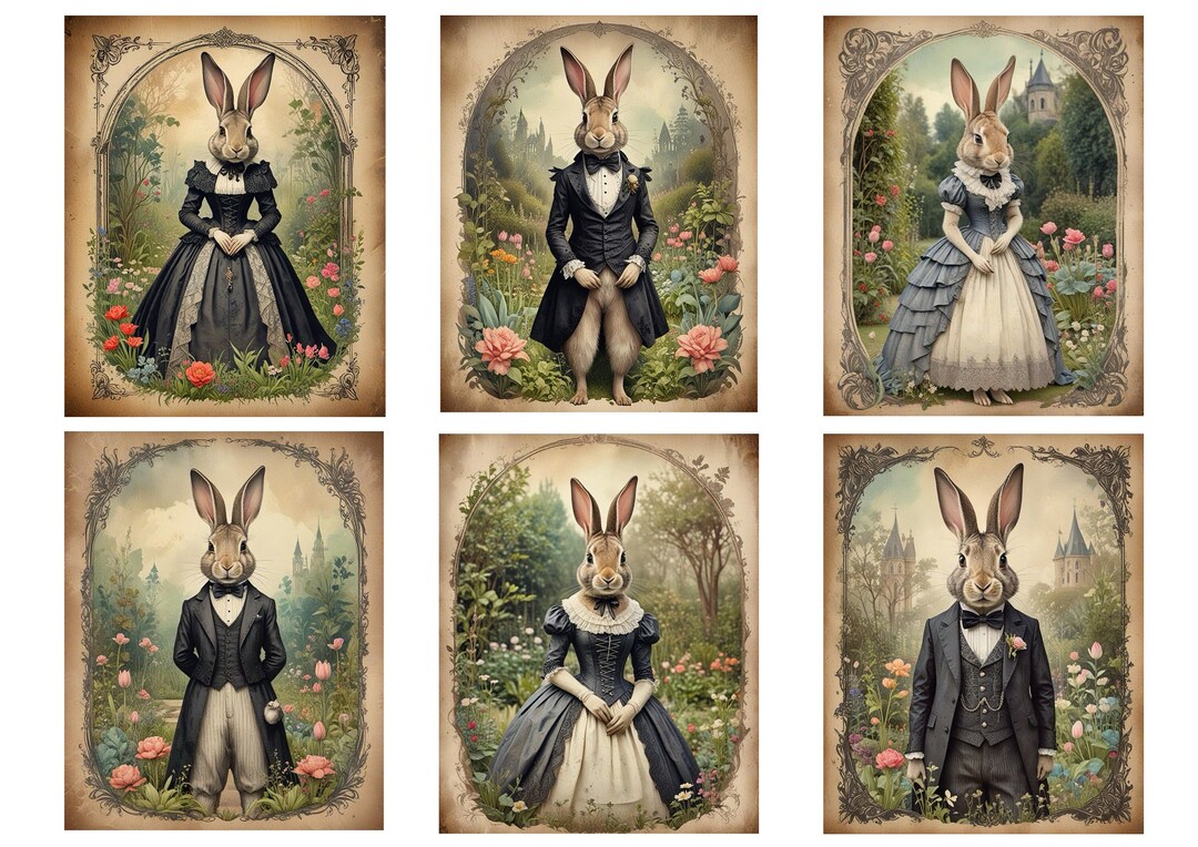 Gothic Rabbit Rice Paper for Decoupage, Scrapbooking, Card Making ...