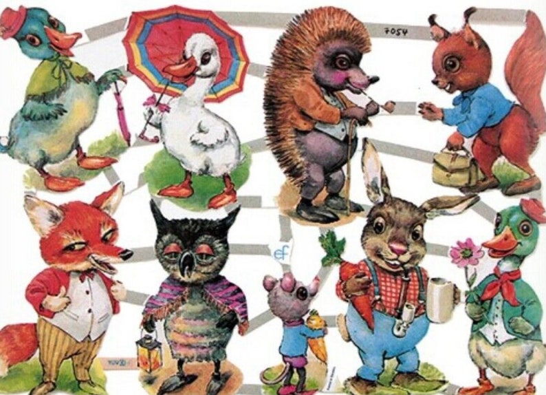 Paper Die Cut Relief Scraps Hedgehog Decoupage Ephemera Etsy