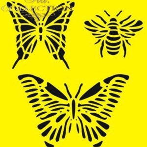 Flexibele, herbruikbare vlinder- en bijstencil voor schilderen, kaarten maken, decoratief papier, knutselen, meubels, muur en kaars DHZ-decoratie