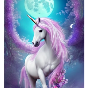 Carta di riso per decoupage / Unicorno da favola / Tessuto di gelso / Scrapbooking / 1 foglio A4 / 30 g/2