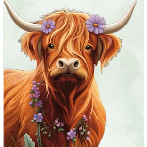 Highland Cow Rice Paper for Decoupage, Scrapbooking, Card Making, Furniture DIY, Decorative Paper Crafts