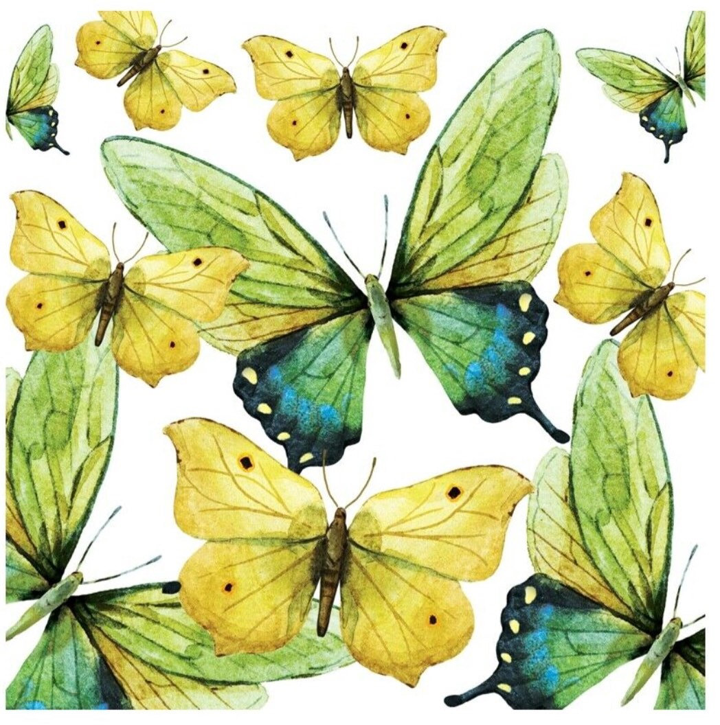 4 Paper Napkins for Decoupage Butterfly Collage Serviette Etsy