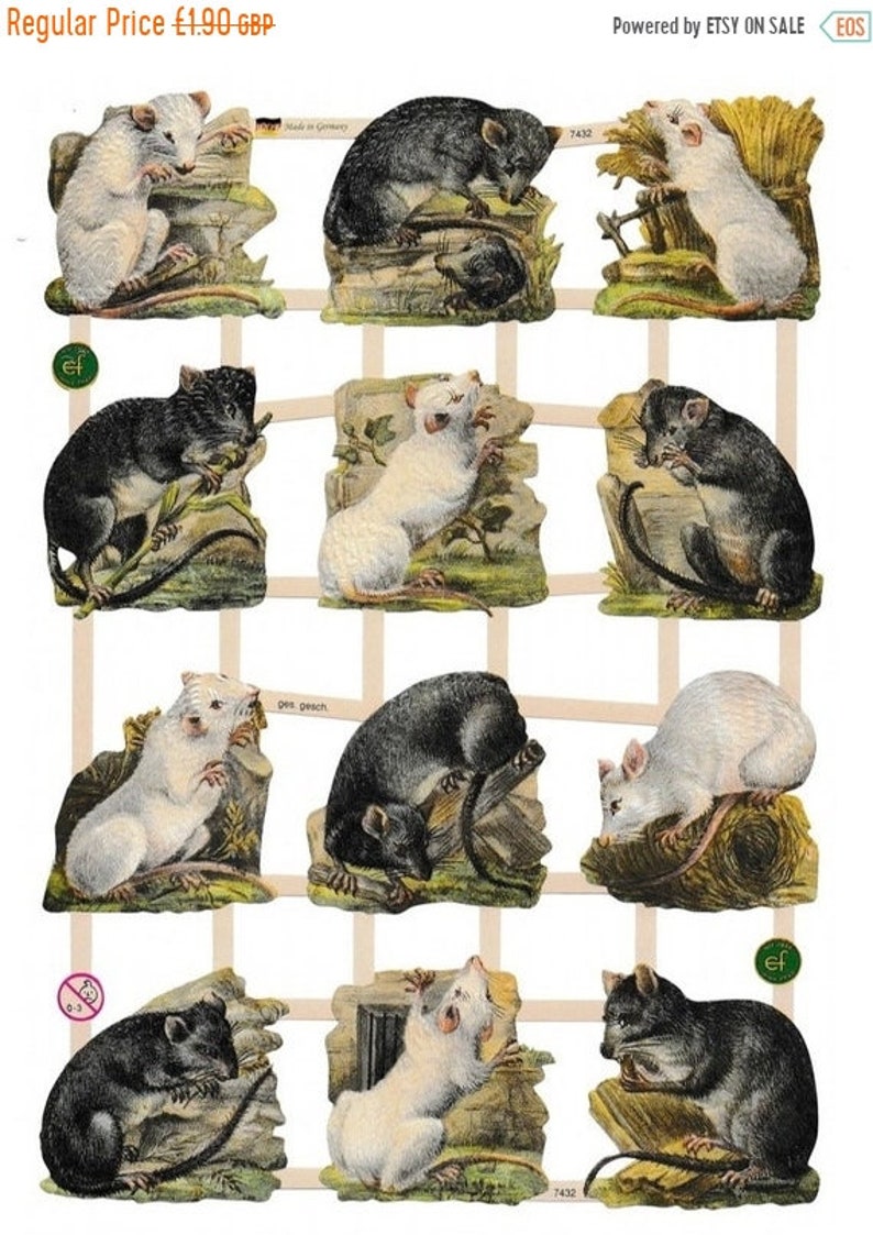 Paper Relief Scraps German Rats Vintage Victorian Style - Etsy