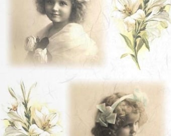 Carta di riso per bambini vintage: carta velina di gelso A4 per decoupage