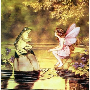 Vintage Fee und Frosch Reispapier für Decoupage, Scrapbooking, Kartenherstellung, dekoratives Papierhandwerk
