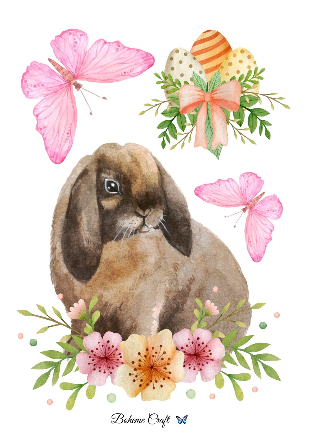 Bunny Rabbit Rice Paper for Decoupage, Scrapbooking, Nursery Decor ...