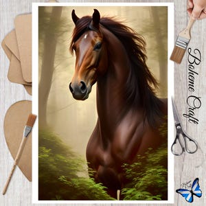 Horse Rice Paper For Decoupage  / Card Making / Scrapbook  Ephemera/ Journals / DIY Decor / Horse Portrait / Decorative Paper Crafts