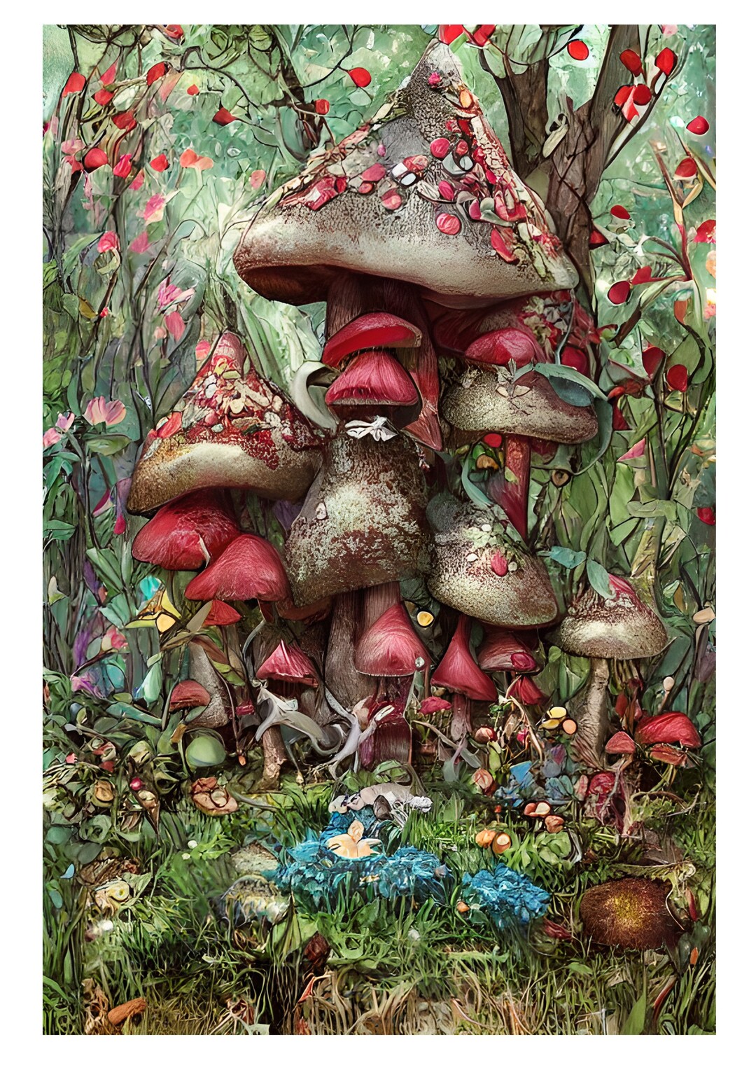 Decorative Rice Paper for Decoupage, Fairy Mushroom House, Scrapbooking ...