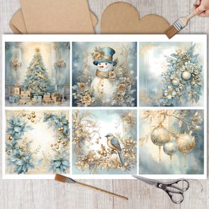 Carta di riso natalizia da favola per decoupage / Effimere natalizie per scrapbooking / Creazione di biglietti / Artigianato decorativo in carta / Artigianato fai da te