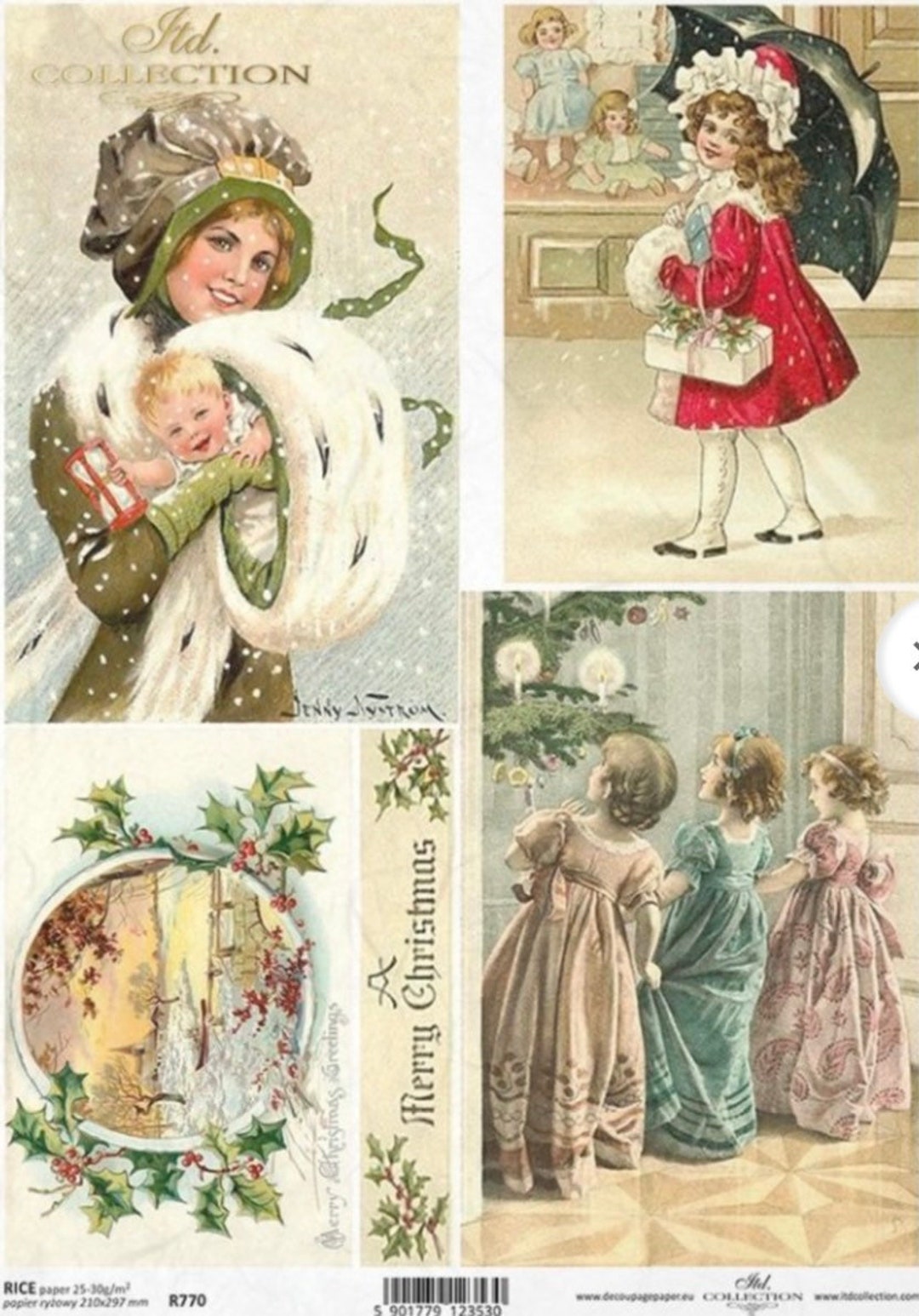 Decorative Rice Paper for Decoupage / Mulberry/ Festive Etsy