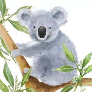 4 Decoupage Paper Napkins, Koala Bear, Serviette Tissue, Scrapbooking, Paper Crafts, Card Making image 3