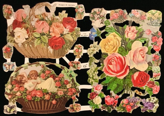 Vintage Scraps - A Basket Full of Roses Vintage Scraps - A Basket Full of Roses
