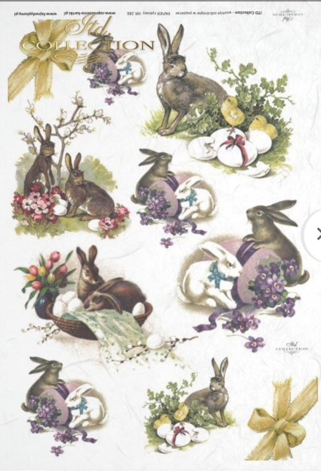 Easter Bunny Rabbit Rice Paper Decoupage, Decorative Paper Crafts ...
