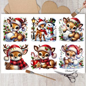 Papel de arroz navideño vintage para decoupage, hojas de collage navideño retro, efímeras para scrapbooking, creación de tarjetas, manualidades con papel decorativo