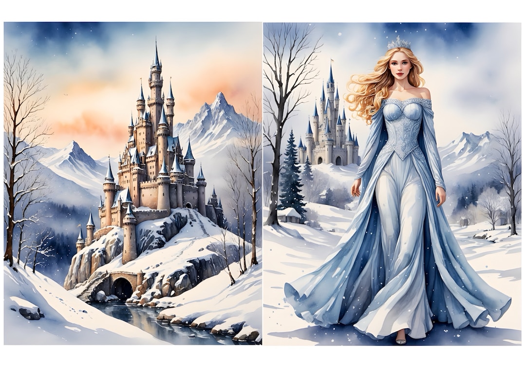 Princess Rice Paper Winter Princess Castle Rice Paper for Decoupage, Scrapbooking - Etsy