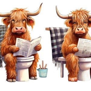 Papier de riz comique vache Highland pour découpage, scrapbooking, journaux, travaux manuels en papier décoratifs, roucoulements sur les toilettes.