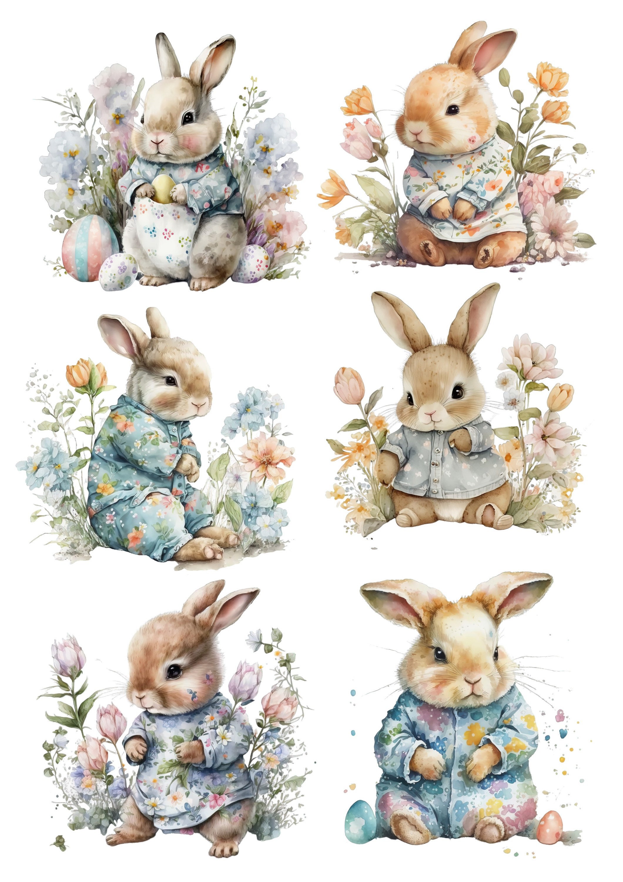 Rice Paper for Decoupage / Rabbits/ Mulberry Tissue / Scrapbooking / 1 ...