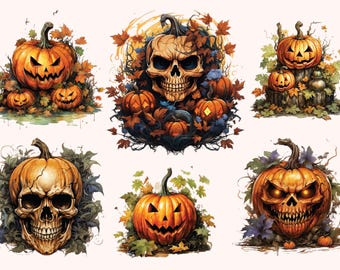 Straszne dynie halloweenowe, papier ryżowy do decoupage'u: papier A4 Mulberry
