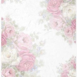 Rice Paper for Decoupage, Vintage Watercolor Pink Roses, Decorative Paper Collage, Scrapbooking, Card Making, 1 A4 Sheet, R0837