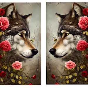 Carta di riso lupo per decoupage, creazione di biglietti, artigianato decorativo in carta, effimeri album di ritagli, diari, decorazioni murali, mobili fai da te