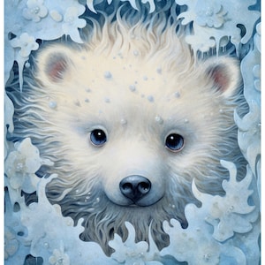 Papier de riz pour découpage, scène de neige d'ours polaire, fabrication de cartes, éphémères de scrapbooking, travaux manuels décoratifs en papier, carnets