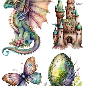 Carta di riso per decoupage, drago delle fiabe, tessuto di gelso, scrapbooking, 1 foglio A4