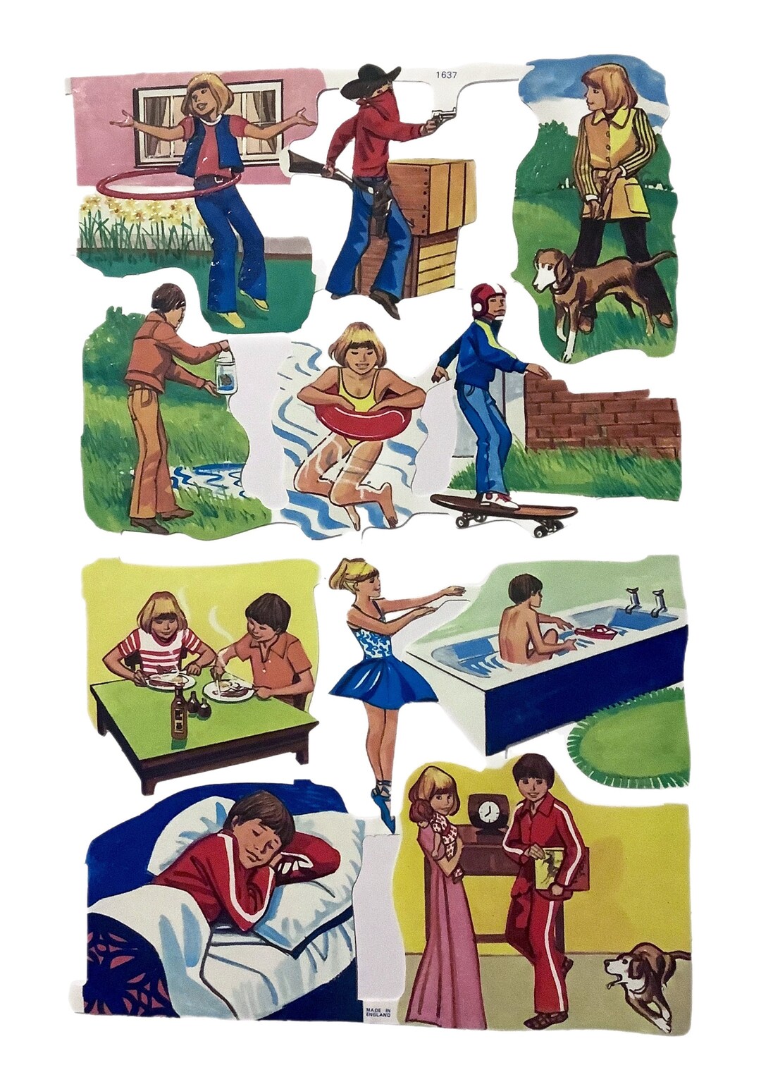 Vintage MLP Die Cut Embossed Paper Scraps Children Decoupage Etsy