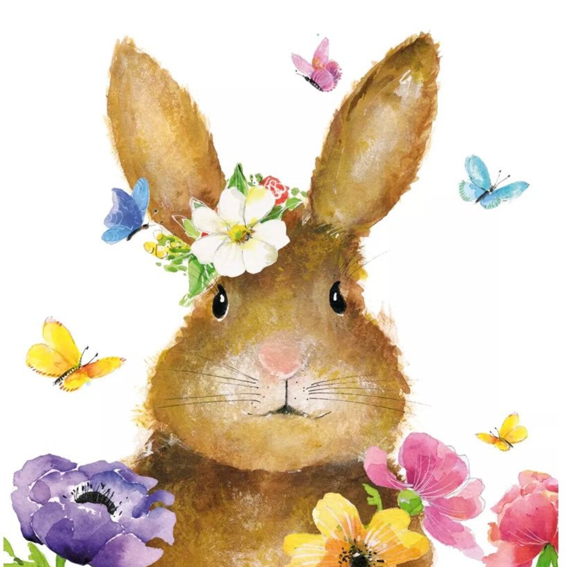 4 Bunny Rabbit Paper Napkin Serviette Tissues for Decoupage Etsy