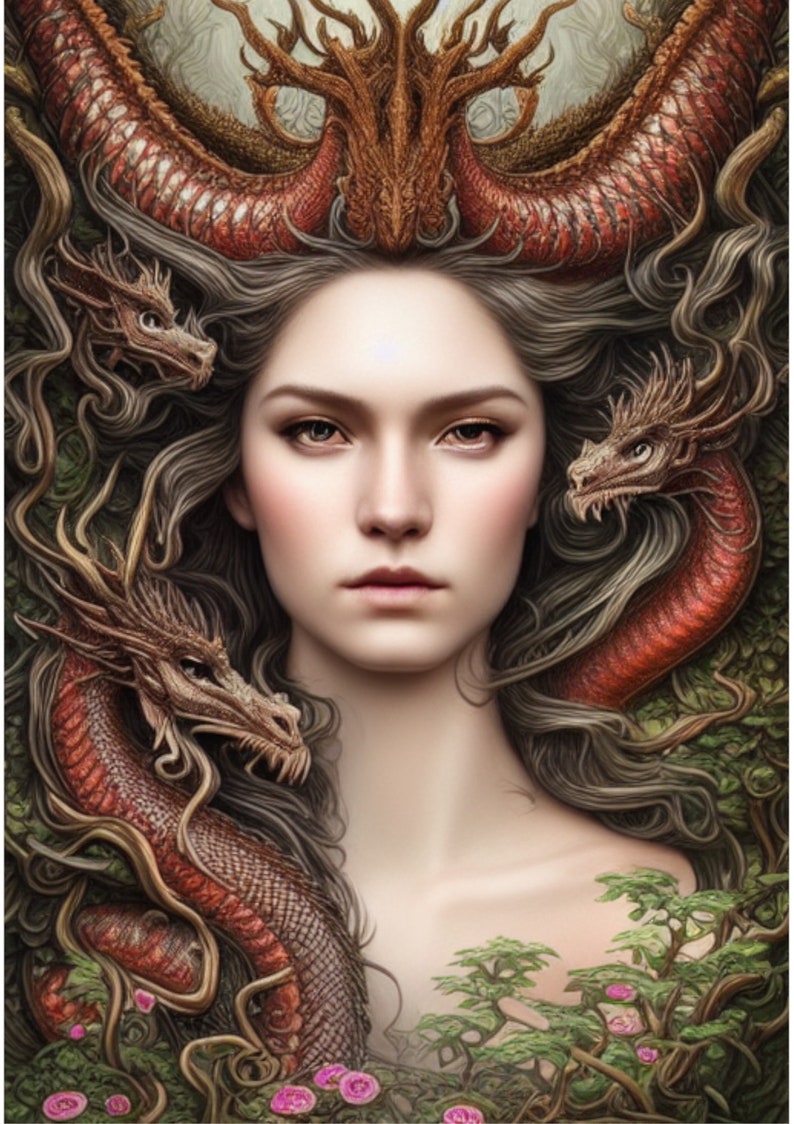 Rice Paper for Decoupage Gothic Dragon Queen Mulberry Etsy