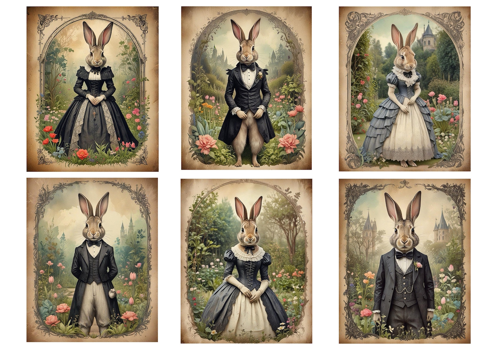 Gothic Rabbit Rice Paper for Decoupage, Scrapbooking, Card Making ...
