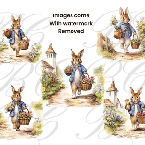 Printable Country Rabbit PNG Clip Art Images for Decoupage, Junk ...