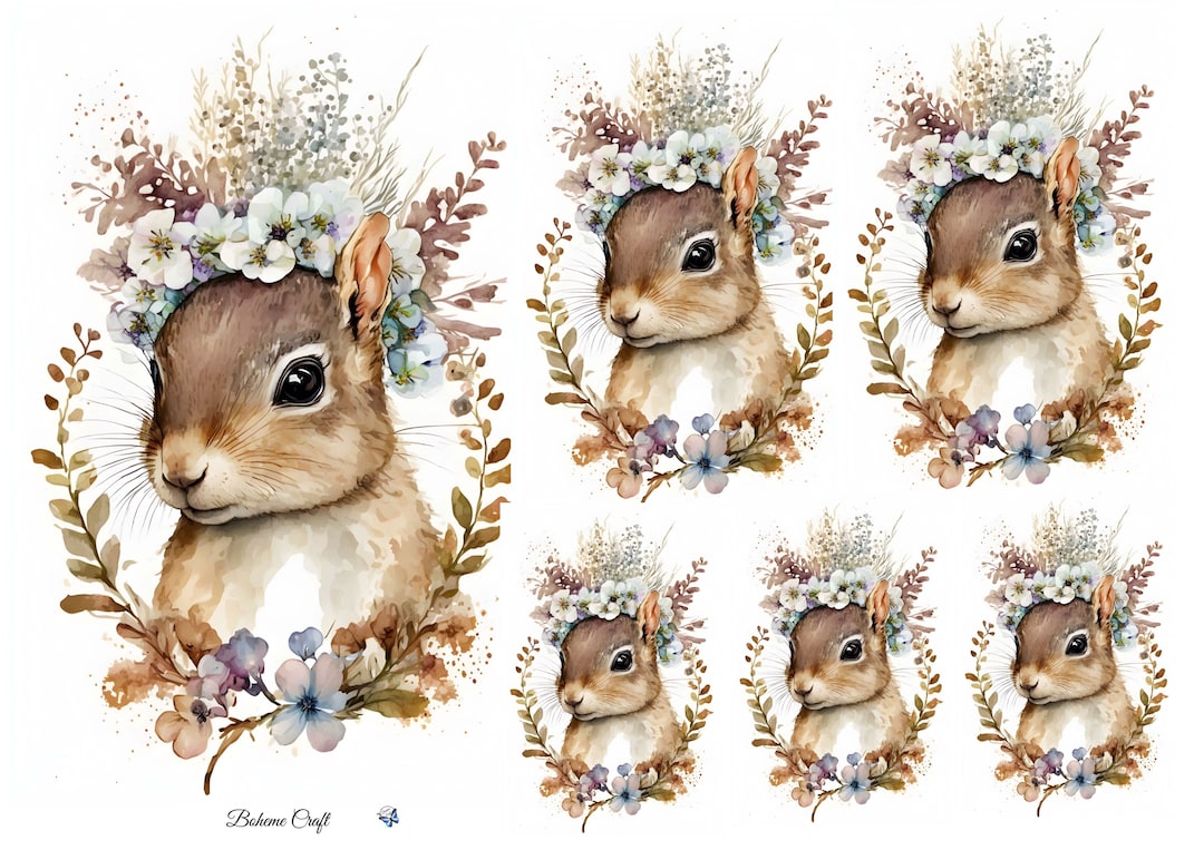 Rice Paper for Decoupage, Chipmunks, Collage Sheet, Decorative Mulberry ...