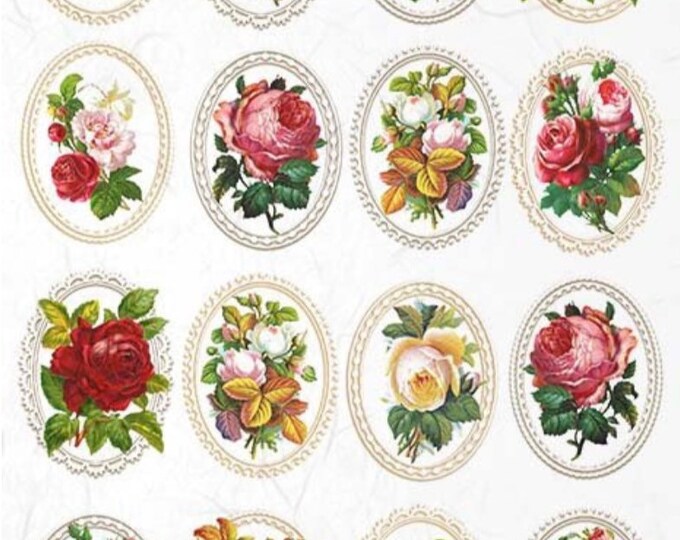 Decorative Rice Paper for Decoupage / Mulberry/ Roses / Etsy