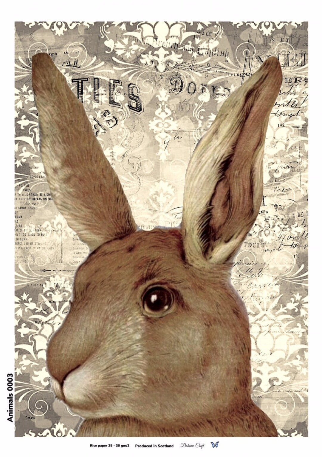 Rabbit Rice Paper for Decoupage, Decorative Paper Crafts, Bunny ...