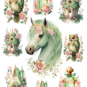 Rice Paper for Decoupage / Fairytale Unicorn / Mulberry Tissue / Scrapbooking / 1 A4 Sheet / 30gm/2
