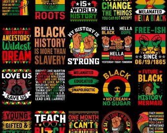 Black History Month T-Shirt Designs Bundle, Afro Culture PNG EPS SVG