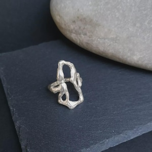 Oceana ring, Handmade Organic Silver Ring – Sculptural Textured Ring – Unique Boho Statement Jewelry – Modern Abstract Design for Women