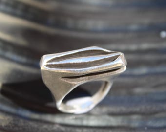 Sculptural Sterling Silver Statement Ring - Handmade Modern Art