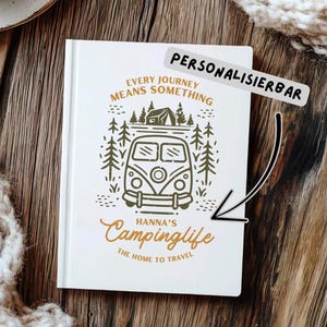 Personalized A5 Travel Journal | Caravan Notebook with Name | Camping Diary Softcover | Gift for Camper Caravan & Vanlife Fans