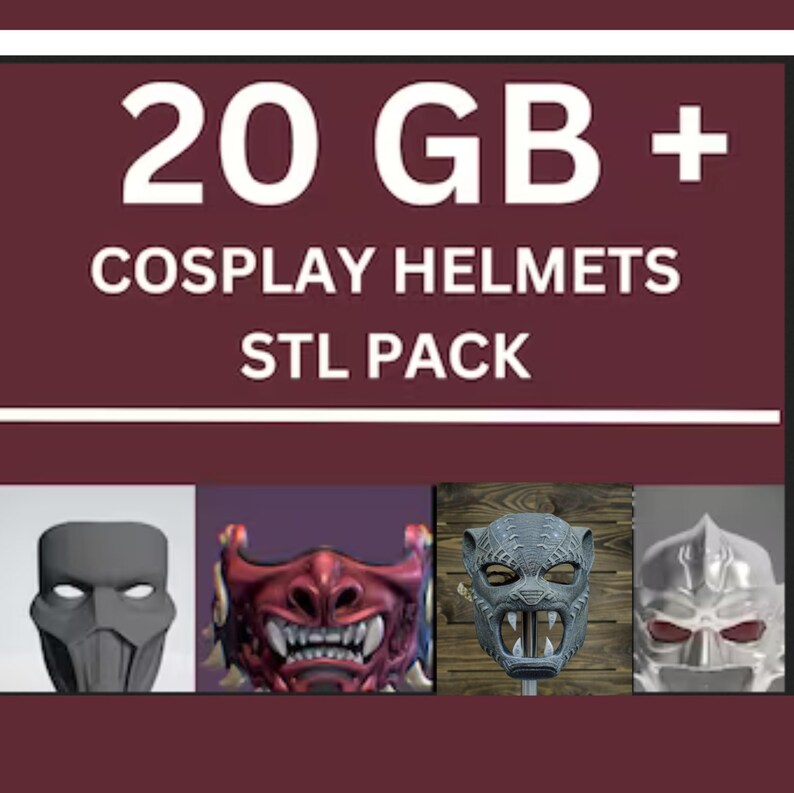 Cosplay Helmets Stl Pack 20 Gb Collection 3d Printer Stl Etsy