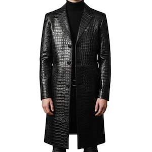 Crocodile leather trench coat - Etsy 日本