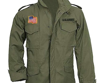 Vintage M65 Feldjacke für Herren – US-Army-Feldjacke | John First Blood Olivgrüne Baumwoll-Utility-Militärjacke