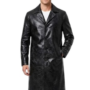 Crocodile Leather Trench Coat - Etsy