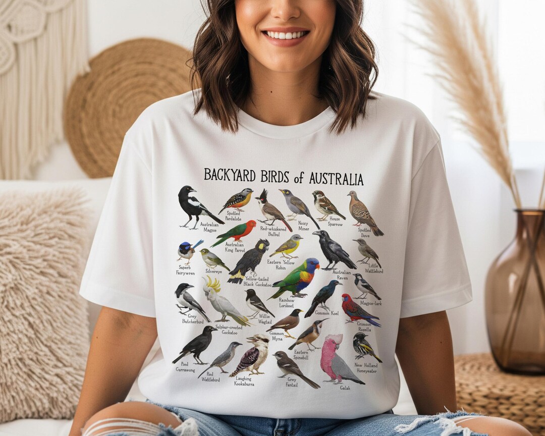 Backyard Birds of Australia Shirt, Birdwatching Graphic Shirt, Wildlife ...