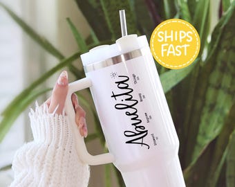 Abuelita tumbler with lid and straw, abuelita mug minimalist, tumbler lovers, personalized abuelita mother day gif with grandkids names