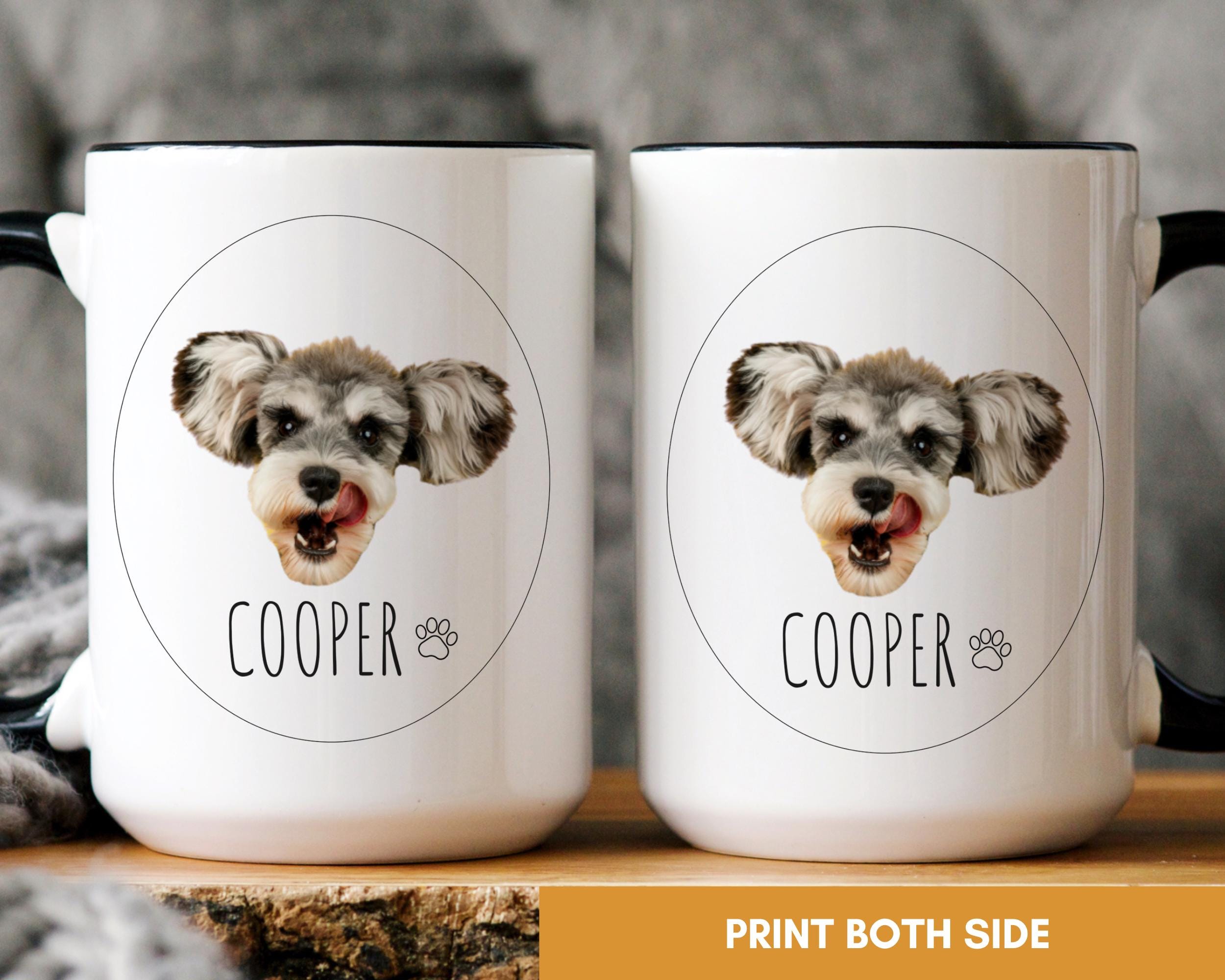 Funny dog photo mug personalized with pet name, photo pet mug personalized for dog lovers, personalized dog photo mug with name for dog mom